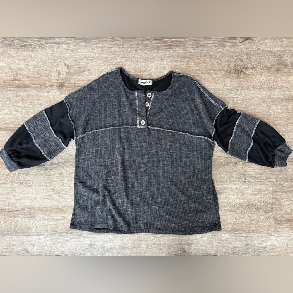 Haptics Black and Grey Top